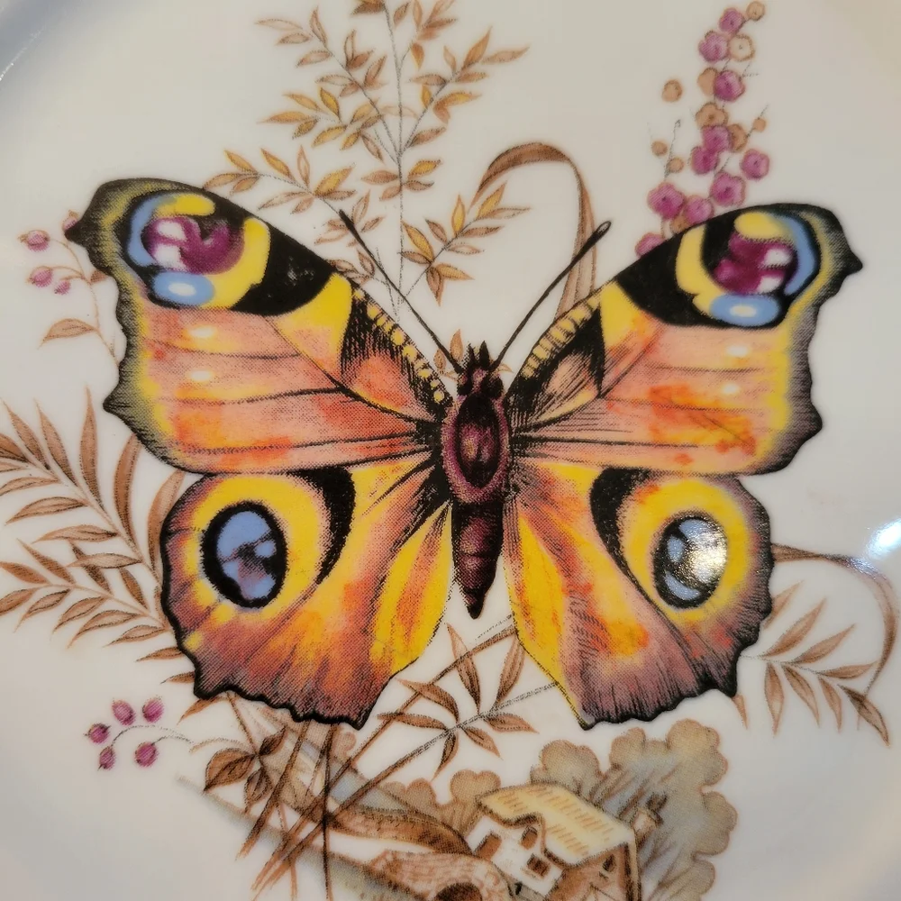 Kuba Bavaria Germany Butterfly Plate Porcelain ~ Pretty! ~ EUC ~ Nature Cottage